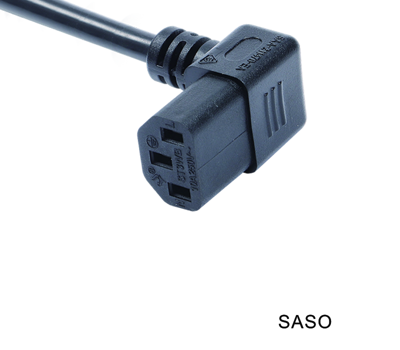 ST3WB IEC-connector 90 graden gebogen vrouwelijke aansluiting C13 Voldoet aan Australische normen