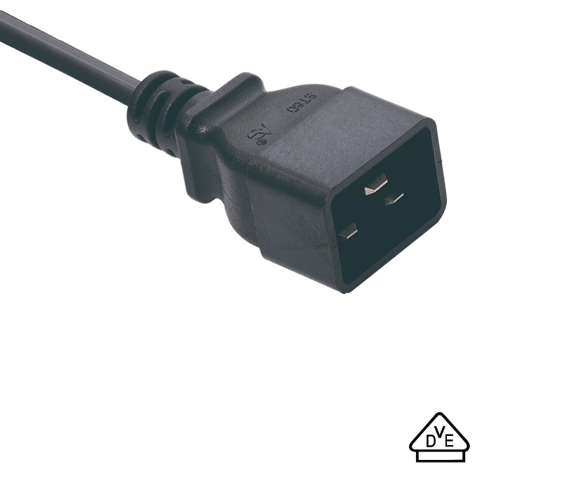 ST6D IEC-connector Mannelijke stekker C20 Voldoet aan Duitse normen