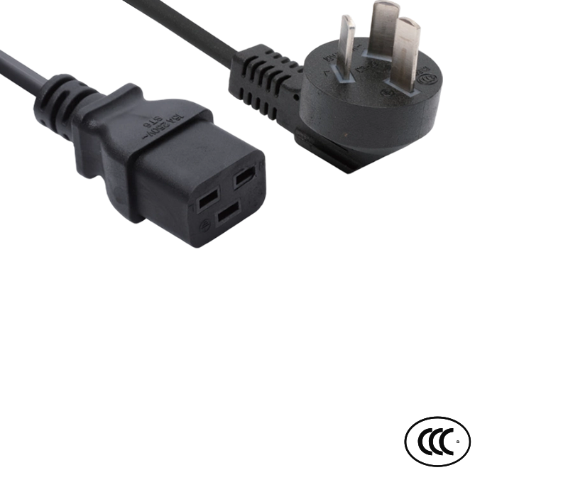 C3-16+ST6 16A 250V China Standaard 90-graden elleboogstekker met hoge stroomsterkte en IEC-connector C19