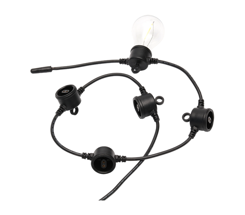 G40 E12, 25 lampen, Euro-standaard 220V, warmgele lichtslingers voor binnen- en buitentuindecoratie