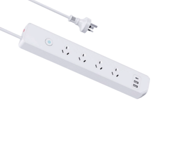 AU05 Stekkerdoos in Australische stijl met 4 stopcontacten, 2 USB-A-poorten en 1 USB-C-poort
